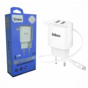 Cargador Inkax 2.4A c/cable micro usb + 2 puertos USB