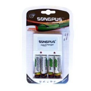 Cargador de Pilas con 4 Pilas AA Recargables Songpus