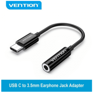 BGIBA Adaptador USB-C Macho a Conector Jack 3.5mm 0.1M Negro Vention